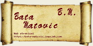 Bata Matović vizit kartica